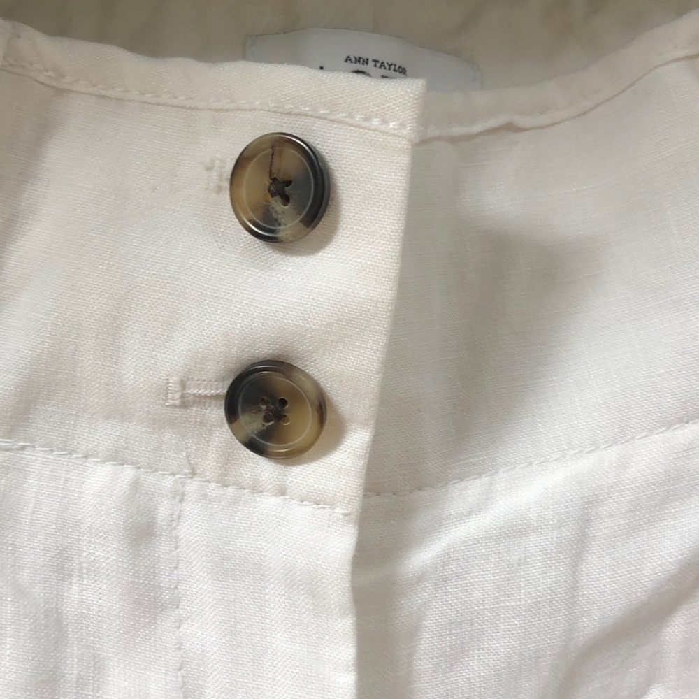 LOFT White Linen shorts size 6 - Picture 5 of 7